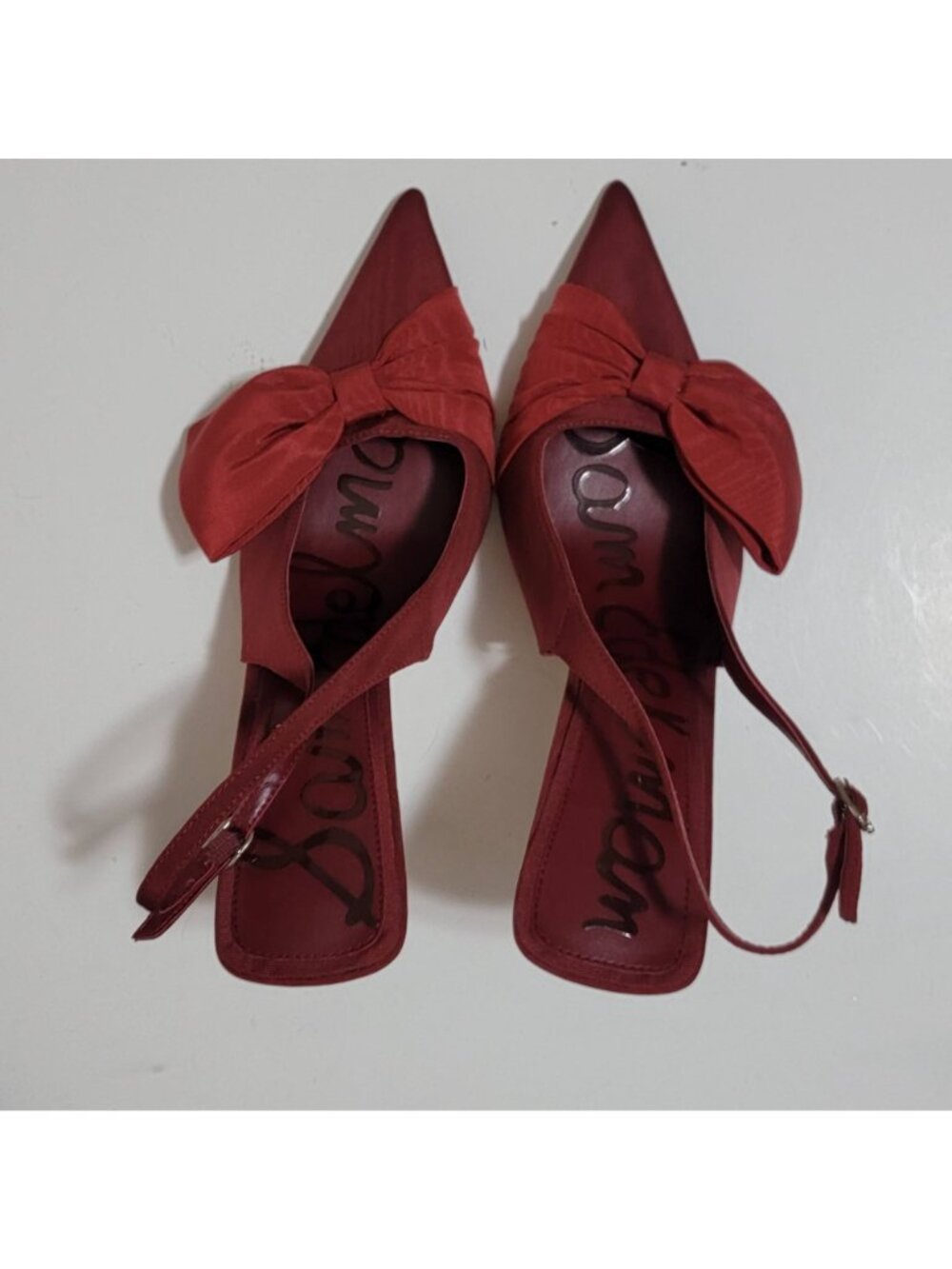 NEW Sam Edelman Onia Slingback Heels Romantic Feminine Formal Red Womens 9 - Picture 4 of 9